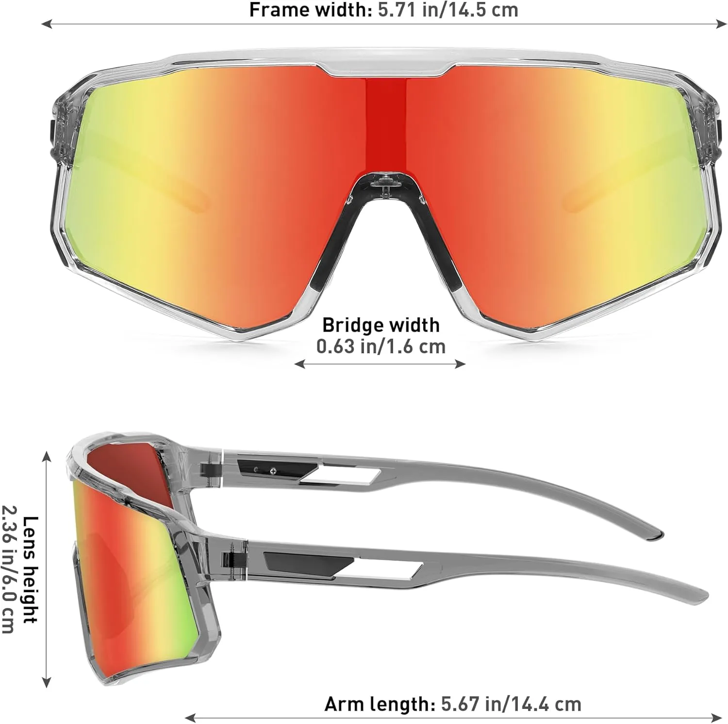 Cycling Sunglasses for Men Women Sports Sunglass Polarized UV Protection for Bicycle Running Baseball Glasses
