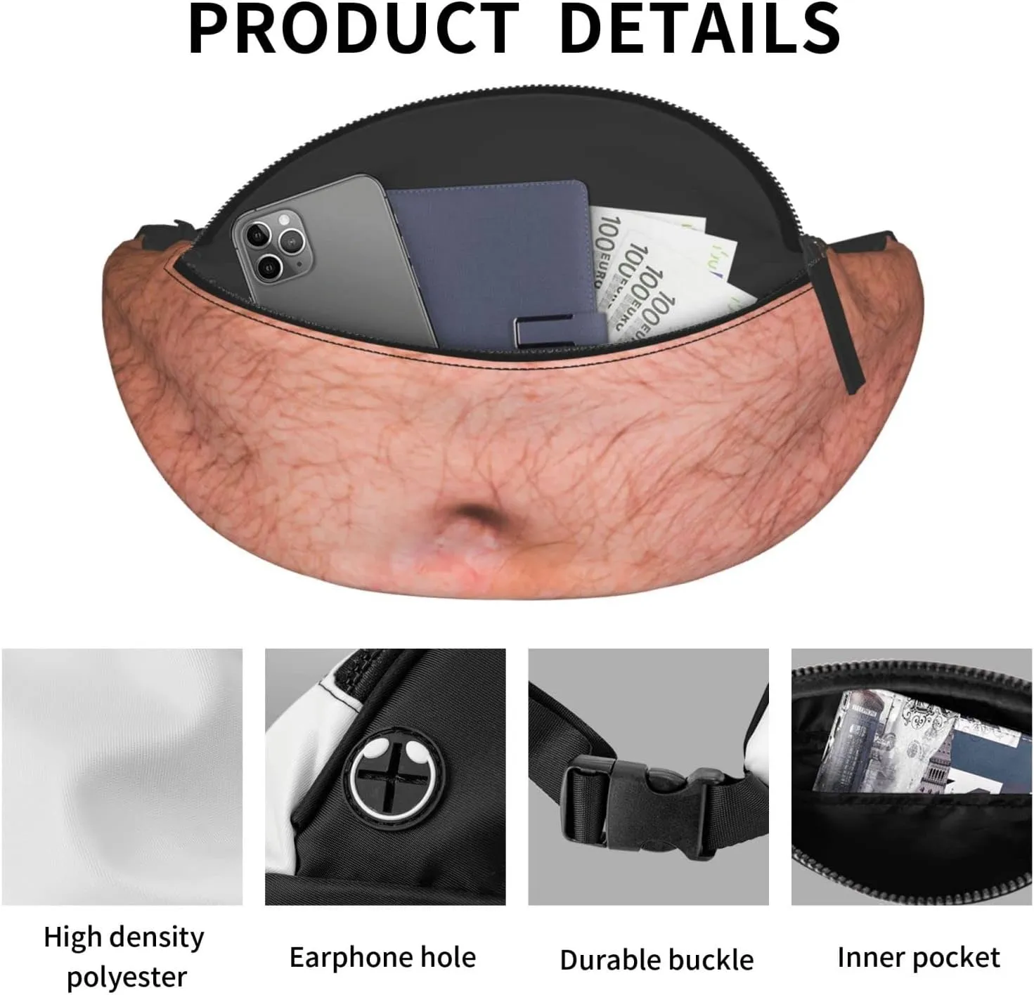 Dad Beer Belly Fanny Pack Waist Bag Adjustable Belt Bag For Men Women Traveling Hiking Cycling Running