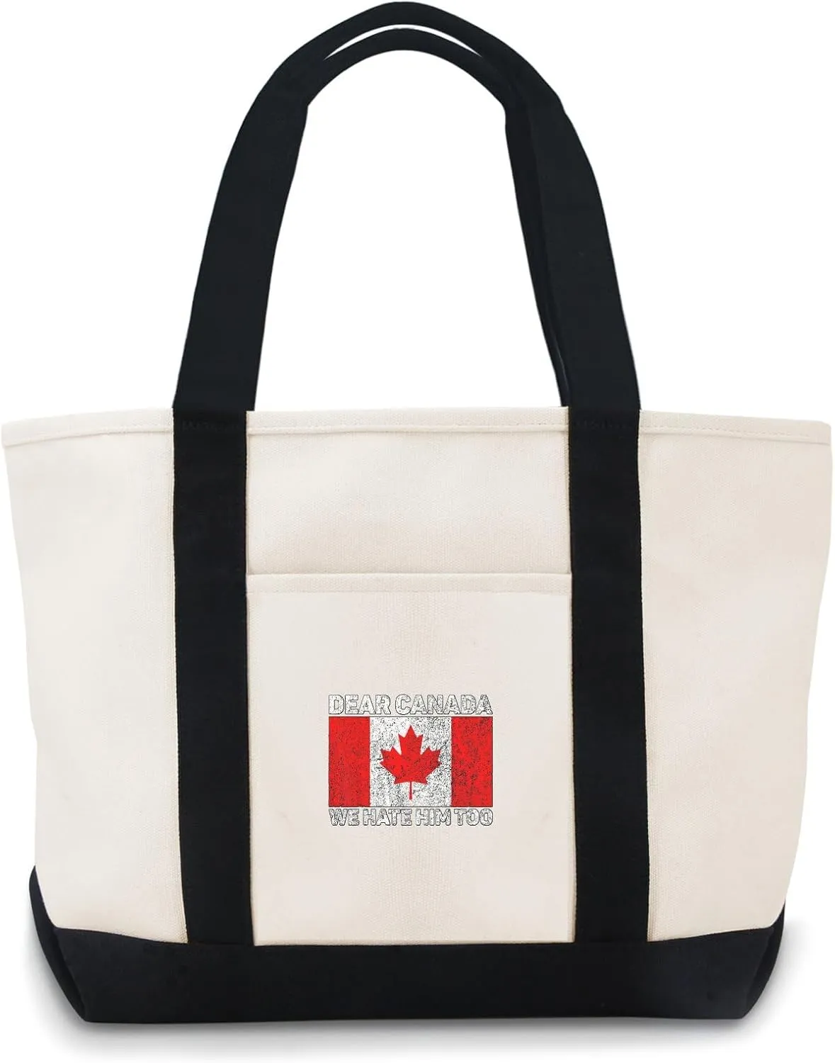 Dear Canada We Hate Him Too Canvas Tote Bag For Girlfriends