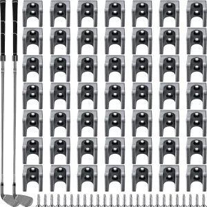 Deekin 30 Pcs Golf Club Holder Golf Club Rack Storage Organizer for Garage Hanger Wall Mount with 60 Pcs Screws for Wall Display, Grip up Type