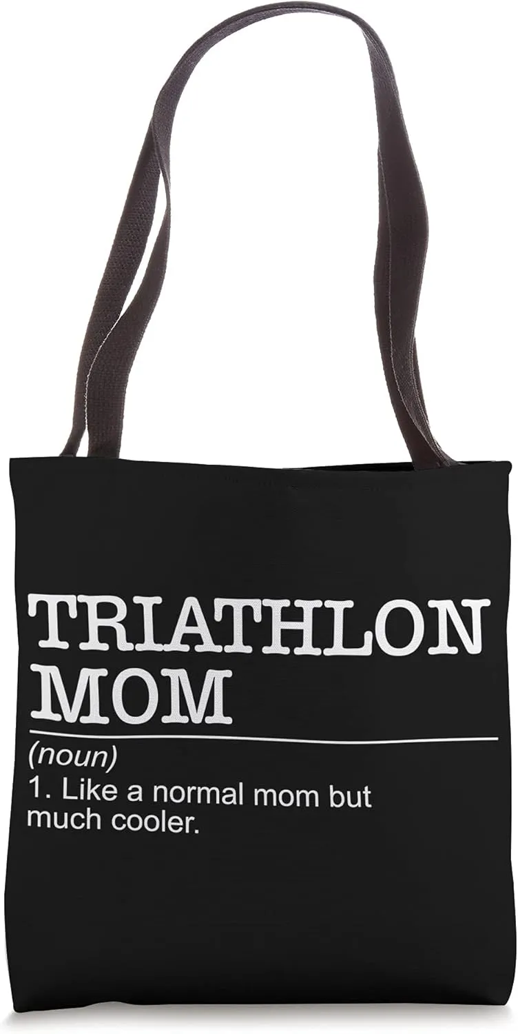 Definition Triathlon Mom Triathlete Athlete Swimming Running Tote Bag