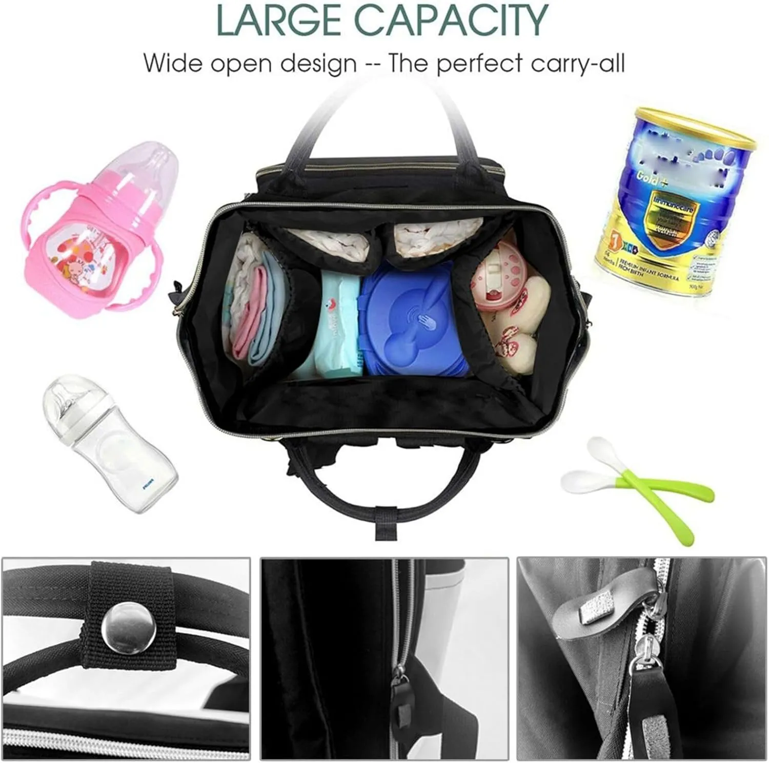 Diaper Bag Backpack For Women, Colorful Seashells Waterproof Multifunction Travel Pack Maternity Baby Changing Bags, Nappy Baby Bags With Multi-Function For Baby