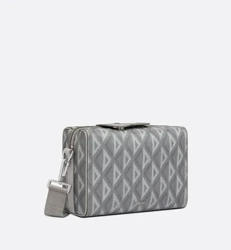 Dior Lingot Pouch • Dior Gray CD Diamond Canvas and Smooth Calfskin