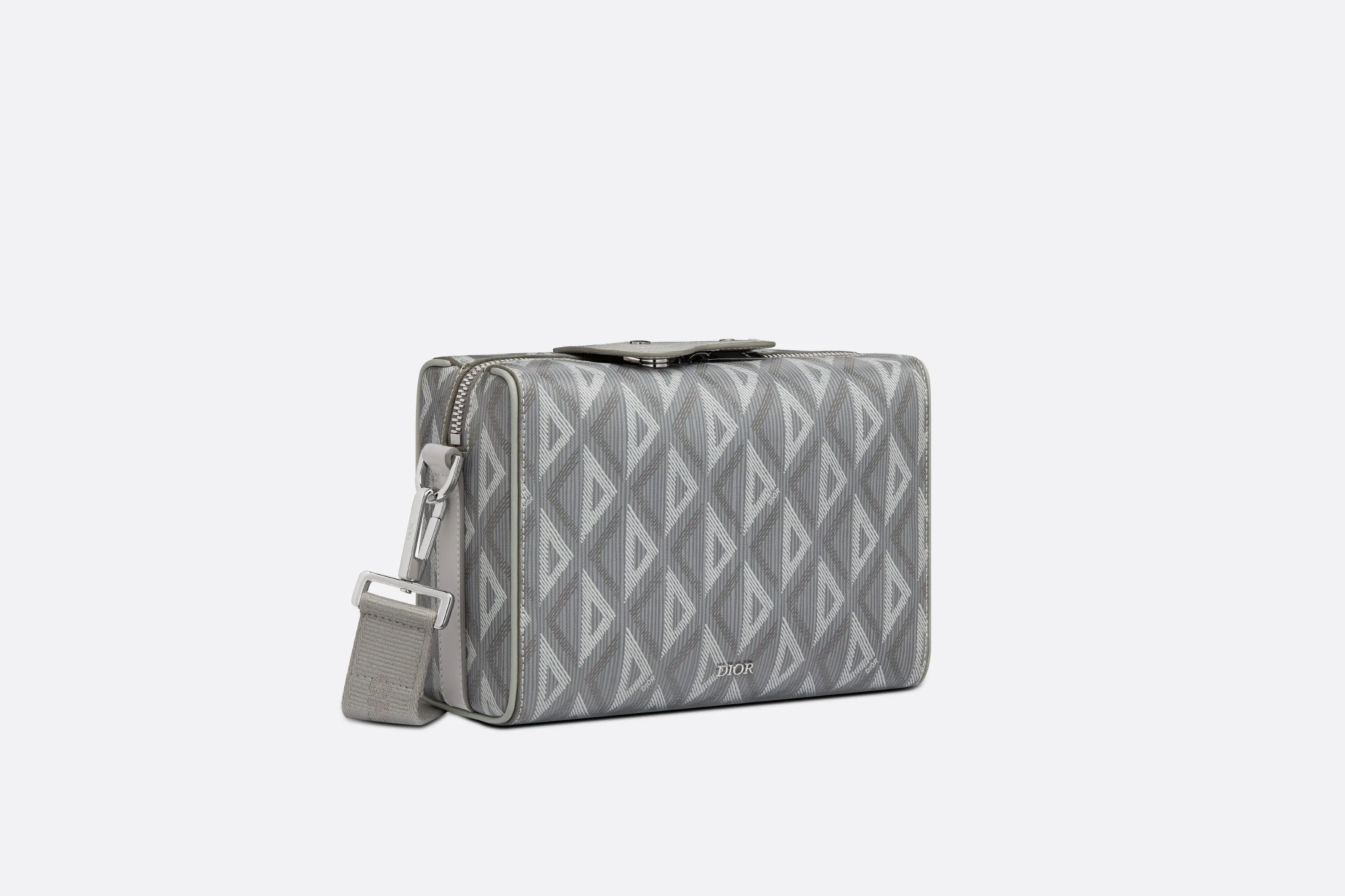 Dior Lingot Pouch • Dior Gray CD Diamond Canvas and Smooth Calfskin