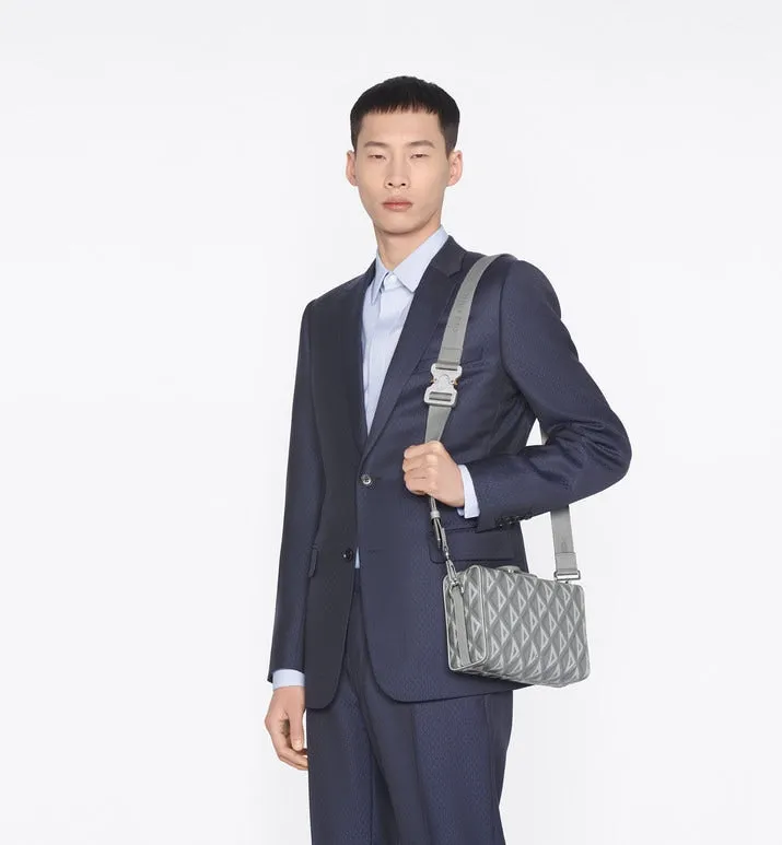 Dior Lingot Pouch • Dior Gray CD Diamond Canvas and Smooth Calfskin