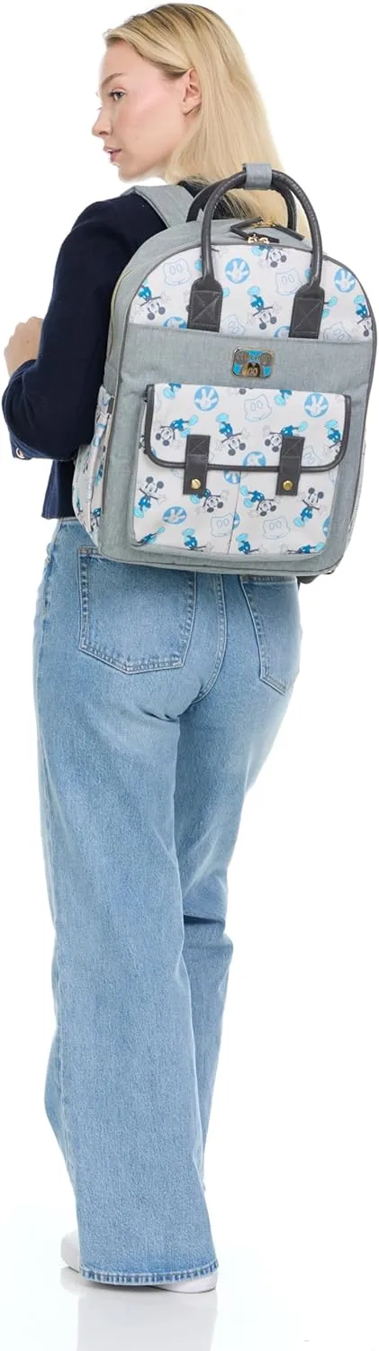 Disney Unisex Baby Travel Diaper Backpack| 16-Inches Height Multi-Functional Bag, Mickey Mouse Double Handle 2, Extra Large