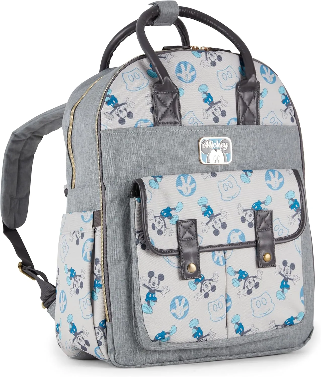 Disney Unisex Baby Travel Diaper Backpack| 16-Inches Height Multi-Functional Bag, Mickey Mouse Double Handle 2, Extra Large