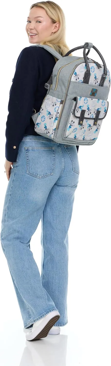 Disney Unisex Baby Travel Diaper Backpack| 16-Inches Height Multi-Functional Bag, Mickey Mouse Double Handle 2, Extra Large