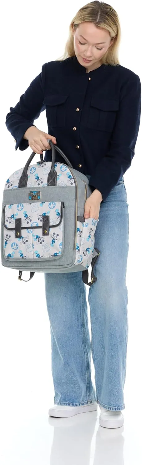 Disney Unisex Baby Travel Diaper Backpack| 16-Inches Height Multi-Functional Bag, Mickey Mouse Double Handle 2, Extra Large