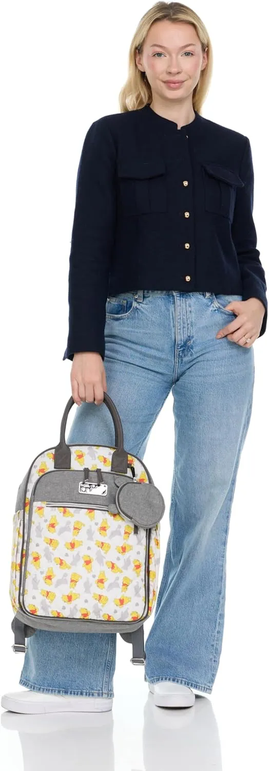 Disney Unisex Baby Travel Diaper Backpack| 16-Inches Height Multi-Functional Bag, Winnie The Pooh with Paci Holder, Extra Large