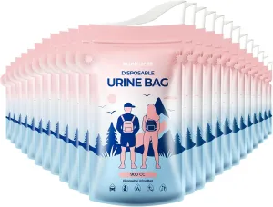 Disposable Urine Bags,900ML Pee Bags for Travel for Women/Men with Big Funnel,Leak-Proof Emergency Portable Travel Urinal and Vomit Bags for Travel,Car,Camping,Traffic,Pregnant, Patient, Kids