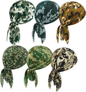DOCILA 6 Pcs Do Rags Skull Cap for Men Women Helmet Liner Head Wrap Motorcycle Bandana All Seasons Cycling Durags Beanie