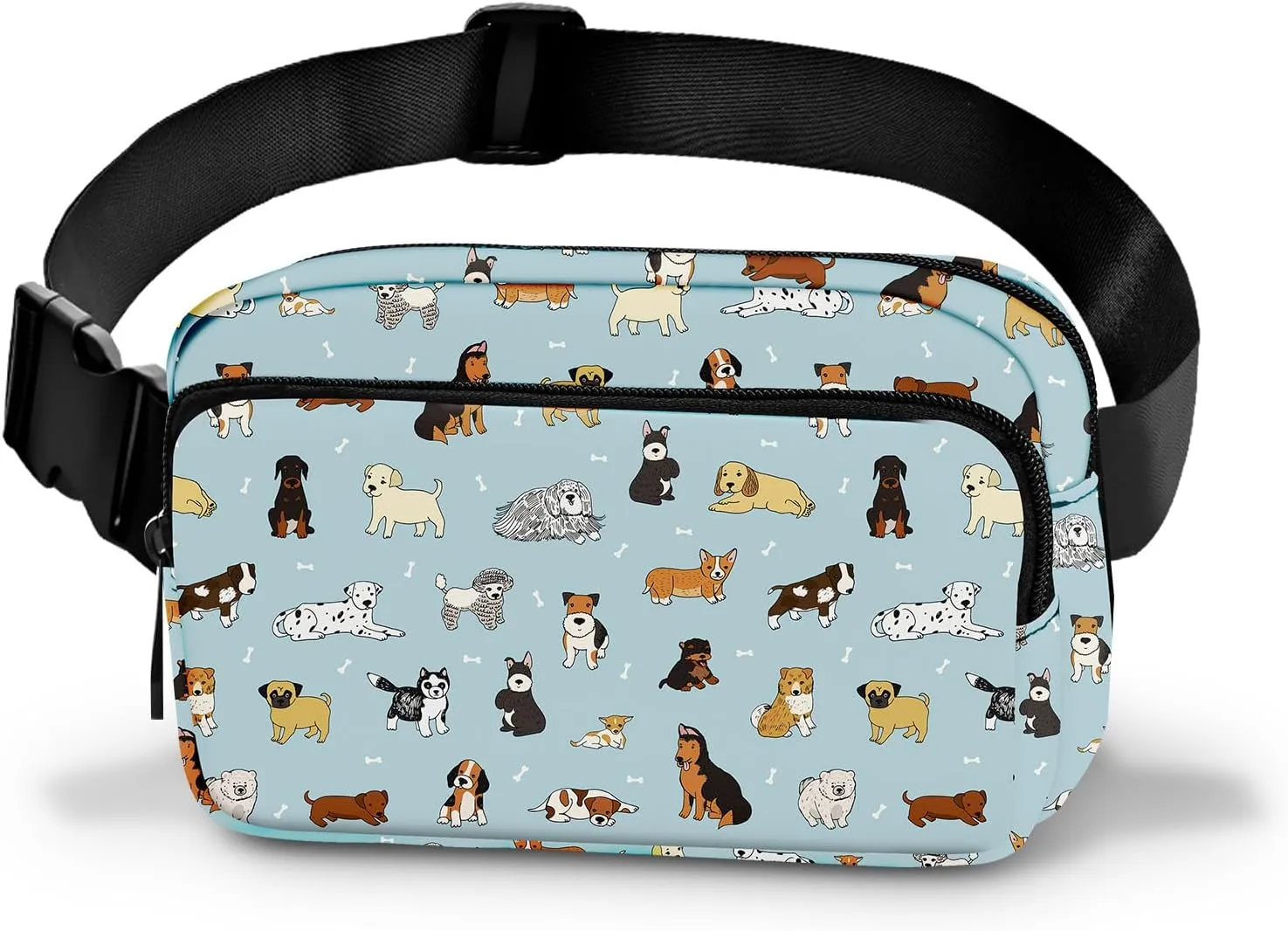 Dog Fanny Pack Women Belt Bag Fashion Waist Pack Easy for Store with Adjustable Strap Traveling Hiking Running Walking