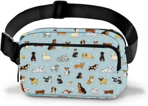 Dog Fanny Pack Women Belt Bag Fashion Waist Pack Easy for Store with Adjustable Strap Traveling Hiking Running Walking
