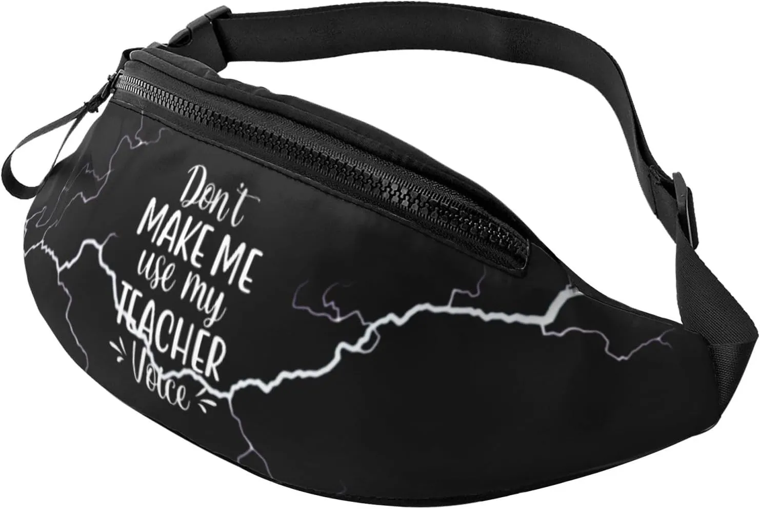 Don't Make Me Use My Teacher Voice Crossbody waist bag, fashionable waist bag for teenagers, suitable for traveling, running, hiking