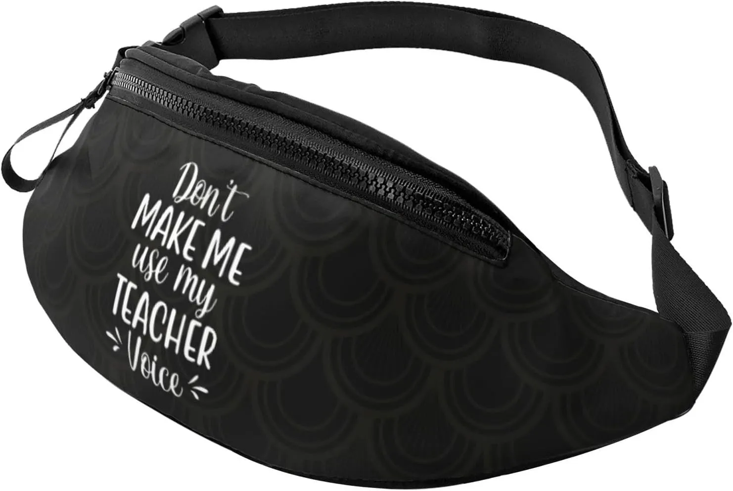 Don't Make Me Use My Teacher Voice Crossbody waist bag, fashionable waist bag for teenagers, suitable for traveling, running, hiking