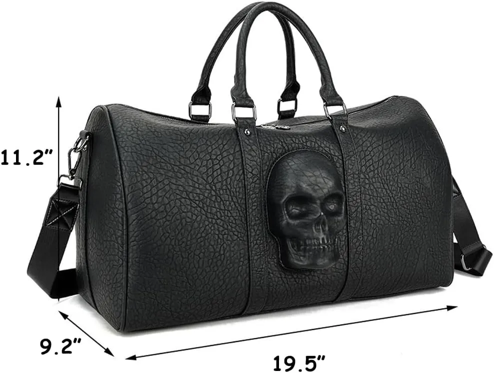 Downupdown Skull Duffel Bag for Women&Men Carry-On Luggage Gym Tote Bags Large Handbags Shoulder Bag Satchel Travel Bags