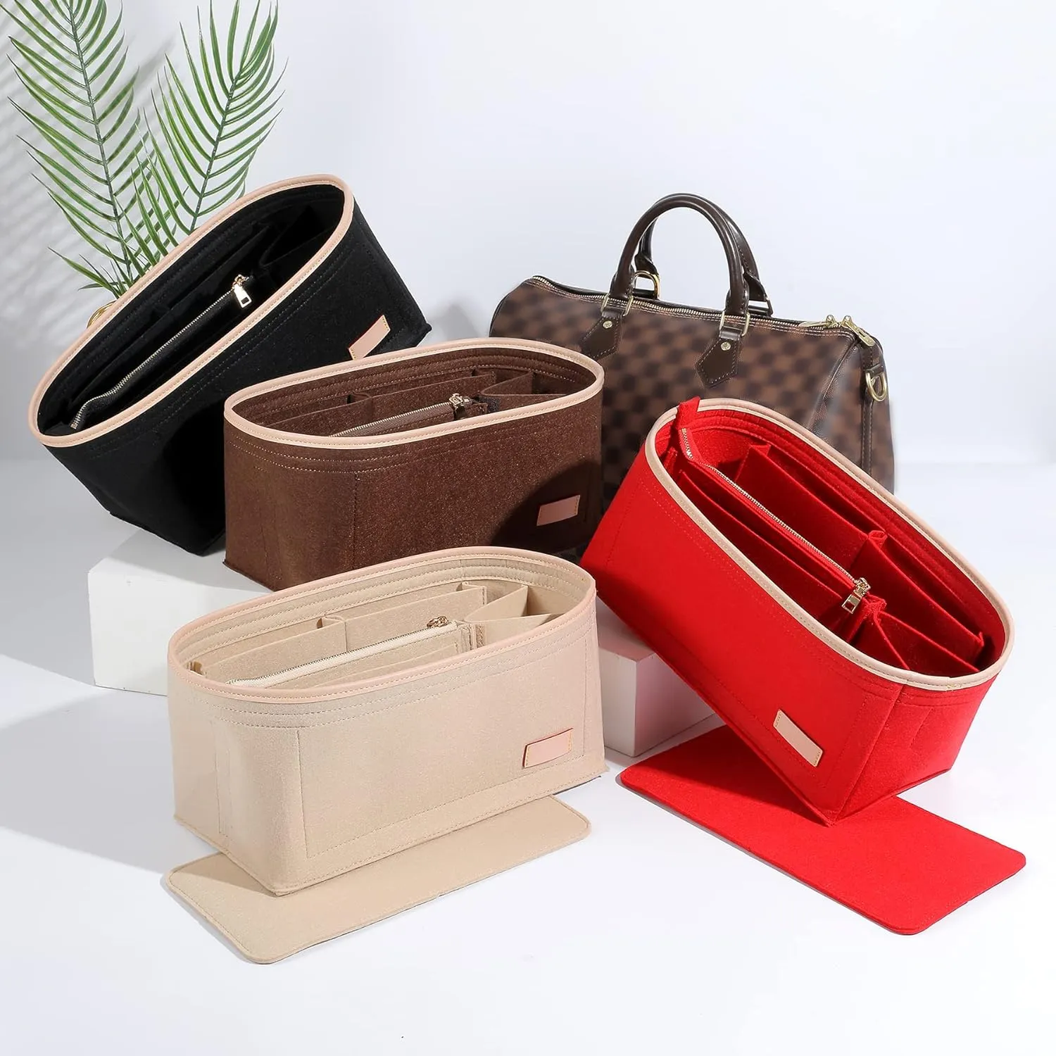 Doxo Purse Organizer Insert, Bag Organizer for Tote & Purse, Bag in Bag, Perfect for Speedy 35 Neverfull GM and More(Black-XL)