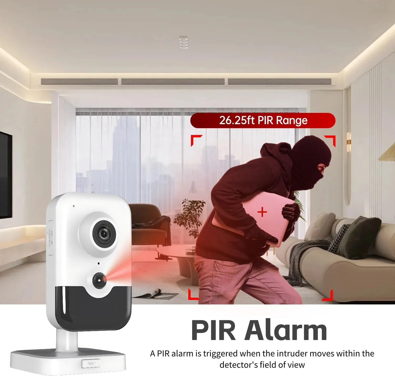 DS-2CD2483G2-I 2.8mm HIK 8MP 4K AcuSense Fixed PoE IP Camera with Human/Vehicle Detection, Passive Infrared Alarm, Built-in Microphone and Speaker, H.265 , 120dB WDR, Compatible with Hik-Connect APP