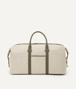 Duffle Bag in Canvas and Calf Leather