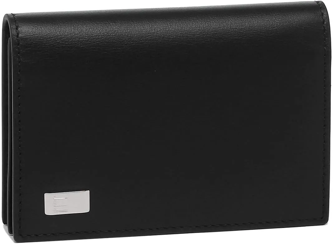 Dunhill Men's 19F2F47AT001R Card Case, Black, Silver, Black
