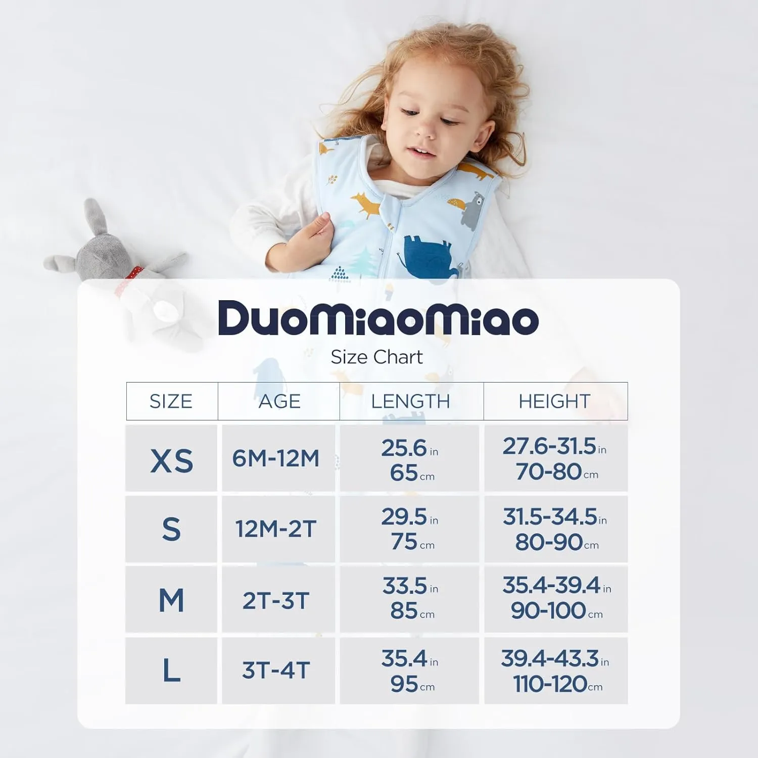 Duomiaomiao 2 Pack 0.5 TOG Toddler Sleep Sack 36-48 Months 100% Cotton Lightweight Baby Sleep Sack with Feet, Breathable Comfy Toddler Wearable Blanket