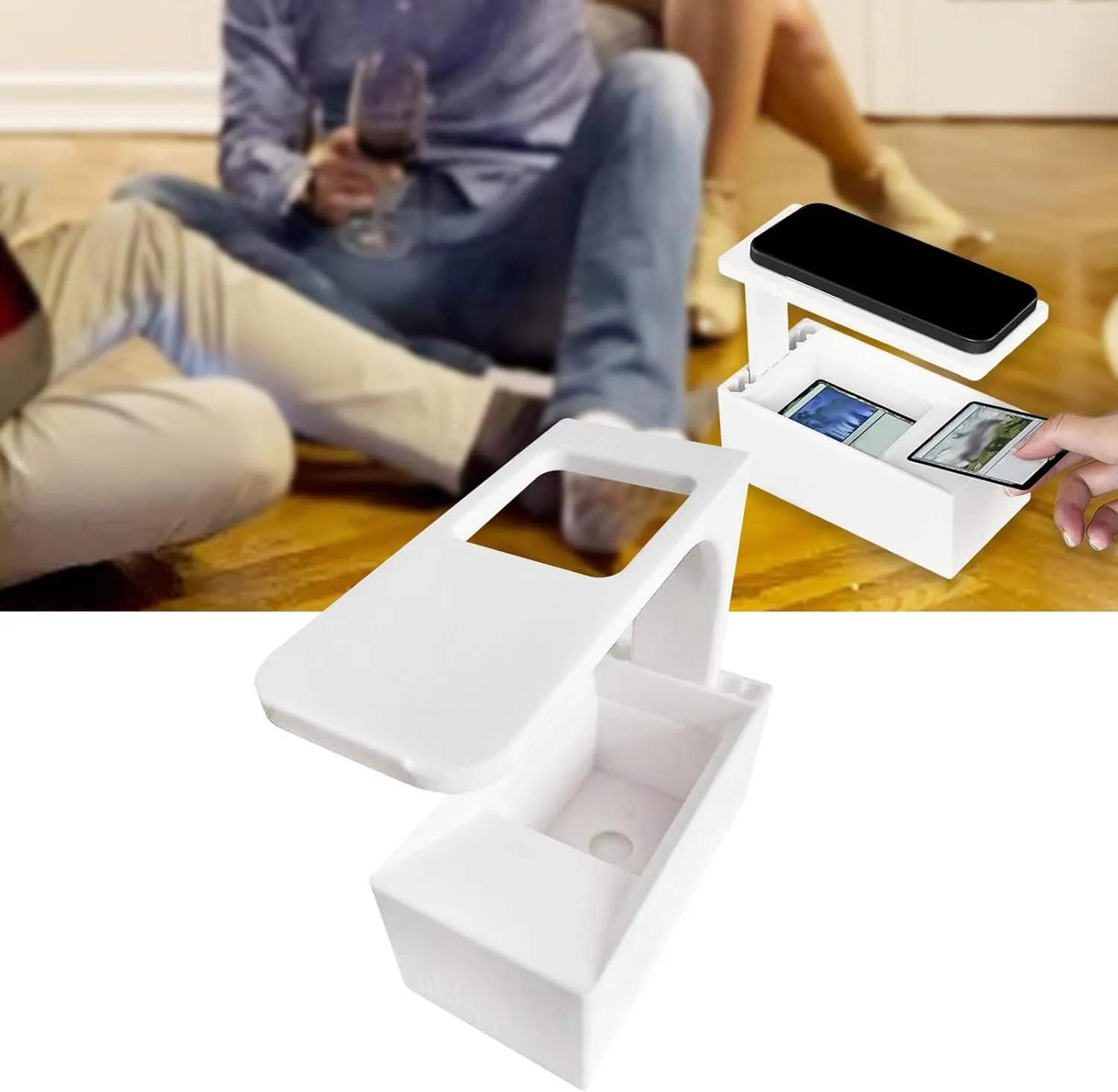 DYNWAVE Scanstand for Trading Cards, Universal Phone Holder & Trading Card Slot, Compact Card Scanner Quickly Scan and Price Check, with Card Slot