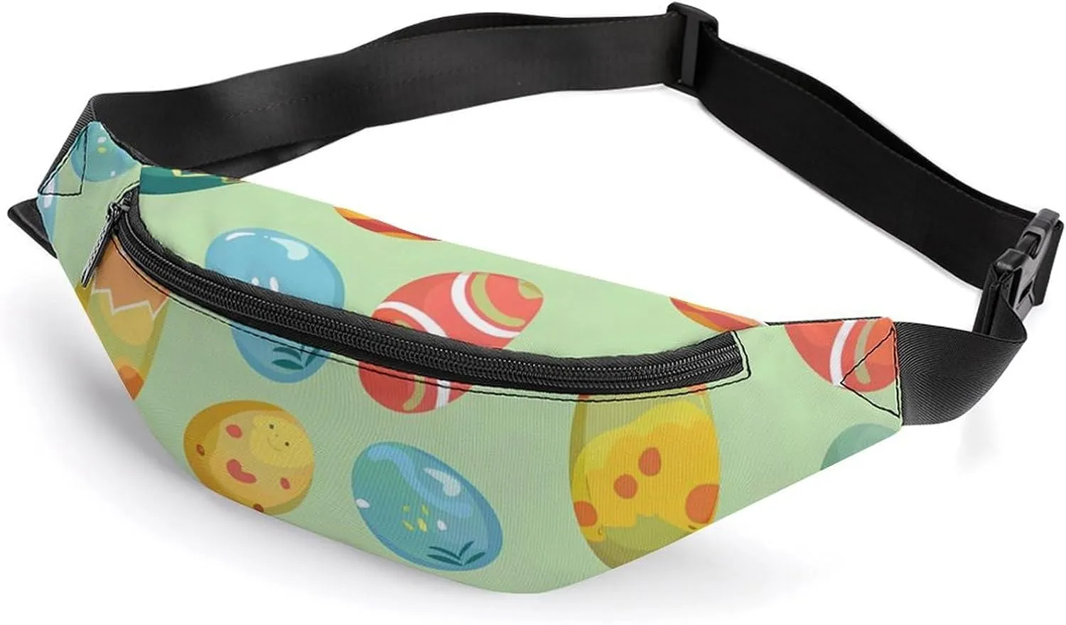 Easter Colorful Eggs Crossbody Fanny Pack Waist Packs Adjustable Shoulder Bags Sling Bag for Hiking Running Cycling
