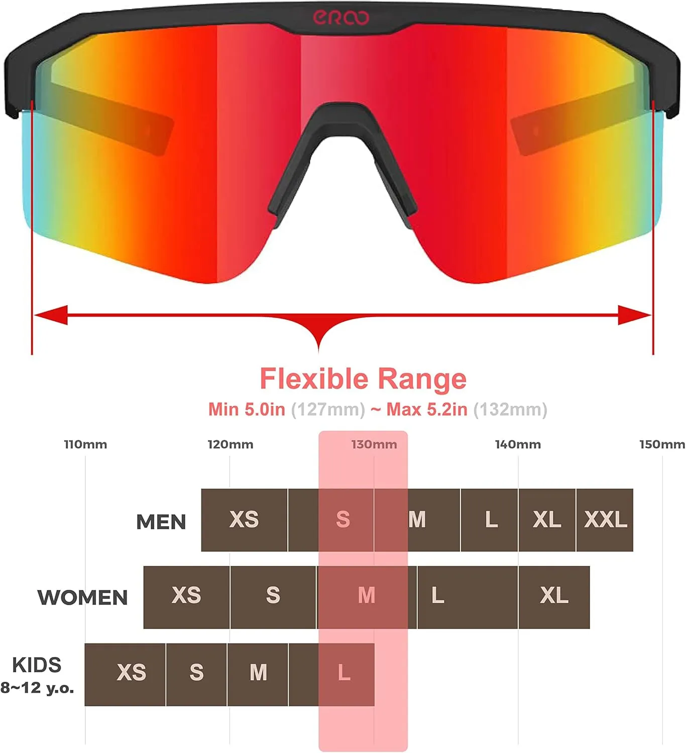 Eazyrun Polarized Small Sports Sunglasses for Youth Women, Baseball Softball Cycling Running Pickleball Padel tennis