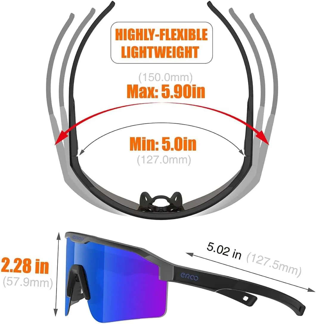 Eazyrun Polarized Small Sports Sunglasses for Youth Women, Baseball Softball Cycling Running Pickleball