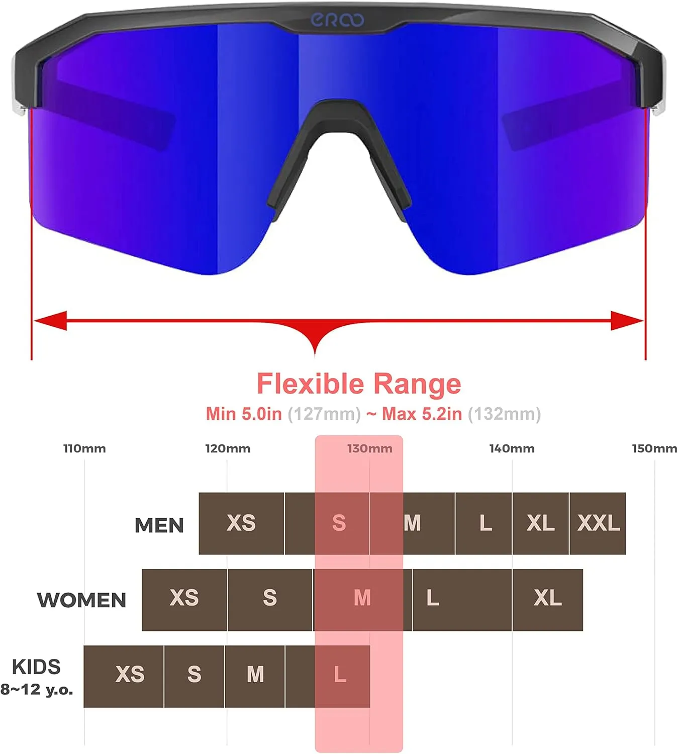 Eazyrun Polarized Small Sports Sunglasses for Youth Women, Baseball Softball Cycling Running Pickleball