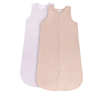 Ely's & Co. 100% Cotton Wearable Blanket Baby Sleep Bag 2 Pack (12-18 Months, Blush)