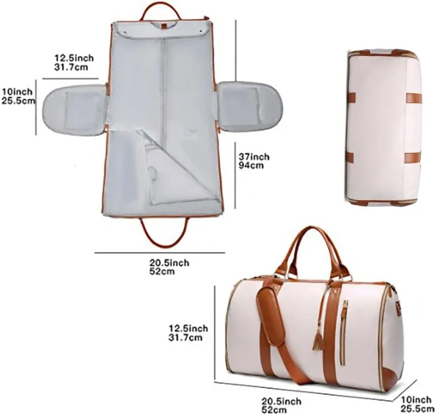 Emmafy Travel Bags for Women, 2025 New Luux Travel Bag Garment Bag, Garment Duffle Bags for Travel, Carry On Garment Bag(brown)