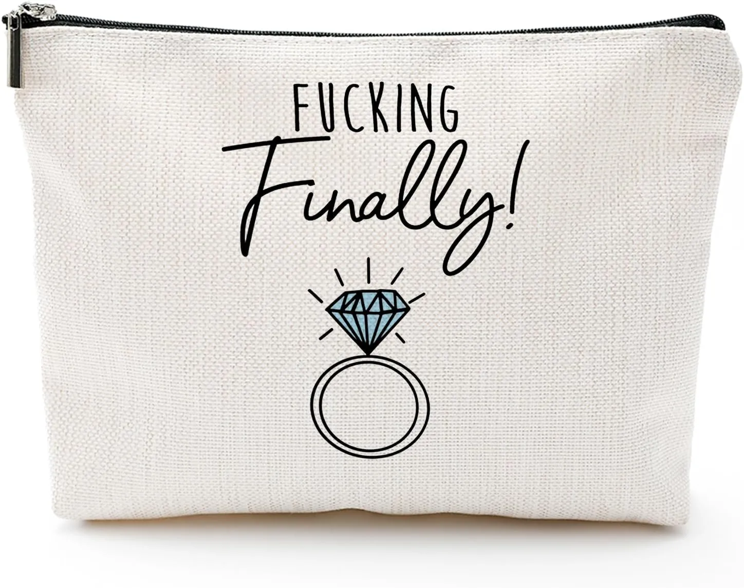 Engagement Gifts for Bride Fcking Finally Funny Newly Engaged Pouch Bridal Shower Gifts Bachelorette Party Cosmetic Bag for Women