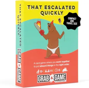 Exploding Kittens That Escalated Quickly: Grab and Game Compact Travel-Sized Card Game for 3-5 Players - Ages 10  - 15 Minutes to Play - Party Game -Family Game Night, Adult and Teen Card Game