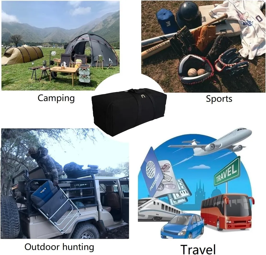 Extra Large Canvas Duffle Bag, Camping Tent, Sports Equipment, Travel Storage