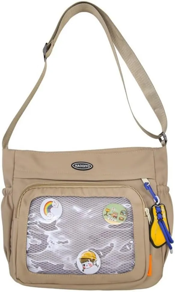 Eye Catching Women's Ita Bag Japanese Style Cute Pin Display Bag Large Capacity Handbag Crossbody Purse