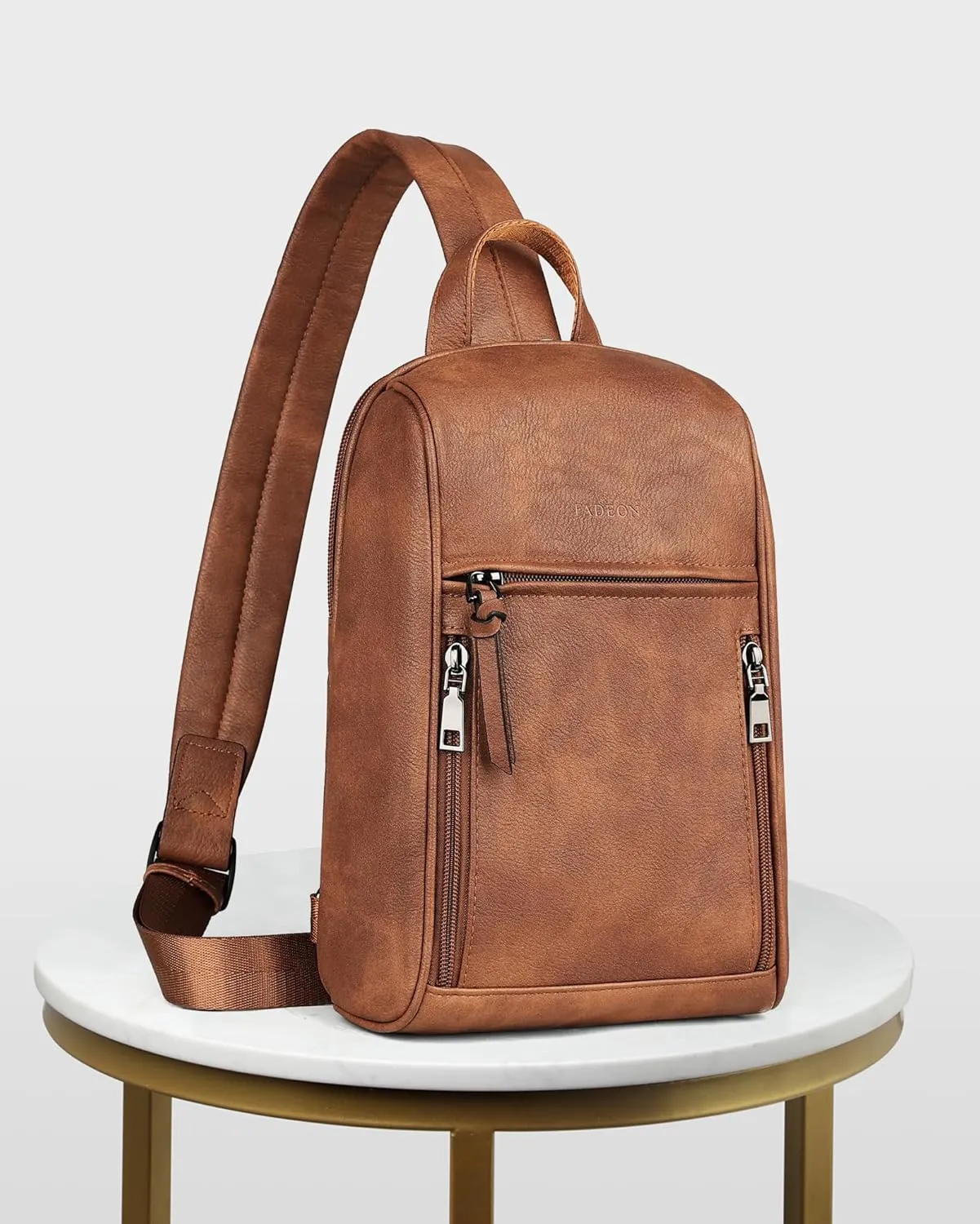 FADEON Sling Bag for Women Crossbody Purse Sling Bags, Designer Sling Purses Medium Travel Multi-Pocket Sling Backpack