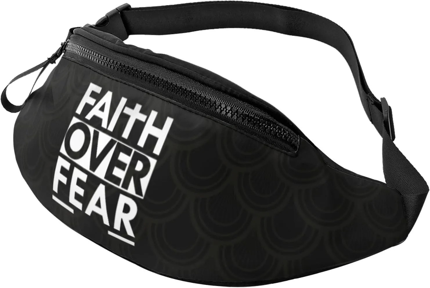Faith Over Fear Crossbody waist bag, fashionable waist bag for teenagers, suitable for traveling, running, hiking
