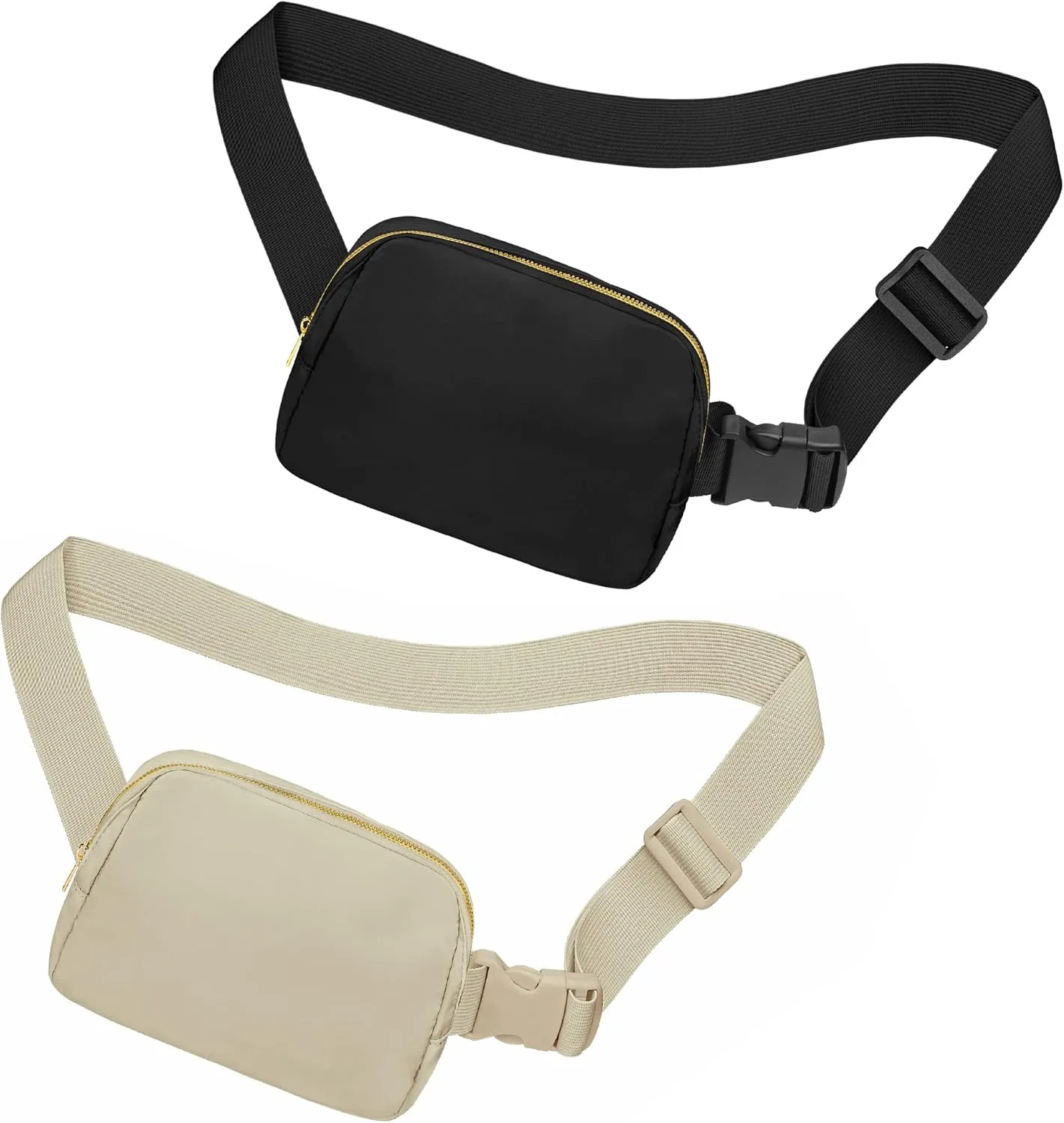 Fanny Pack Crossbody Bag for Women and Men, Belt Bag for Hiking Bum Bag with Adjustable Strap, Waist pack for Running Workout Sports Travel Black Grey Wood