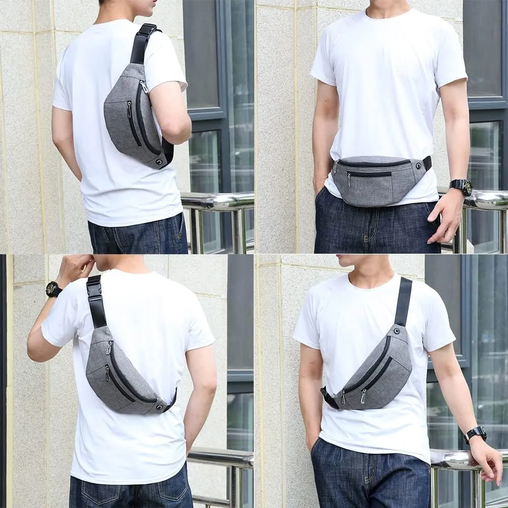 Fanny Pack for Men & Women, Fashion Waterproof Waist Packs with Adjustable Belt, Casual Bag Bum Bags for Travel Sports Running.