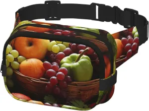 Fanny Pack for Men Women Crossbody Waist Bag Colorful Various Vegetables and Fruit Belt Bag with Adjustable Strap Hip Bum Bag