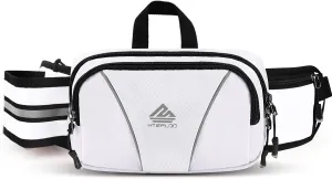 Fanny Pack for Men Women Waist Bag with Water Bottle Holder for Hiking, travel,Dog Walking, Workout,Cycling (White)