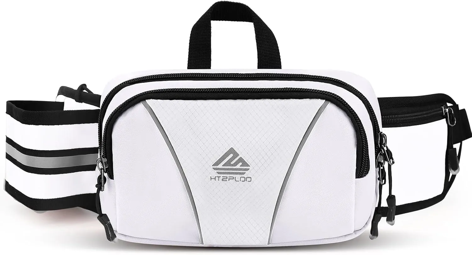 Fanny Pack for Men Women Waist Bag with Water Bottle Holder for Hiking, travel,Dog Walking, Workout,Cycling (White)