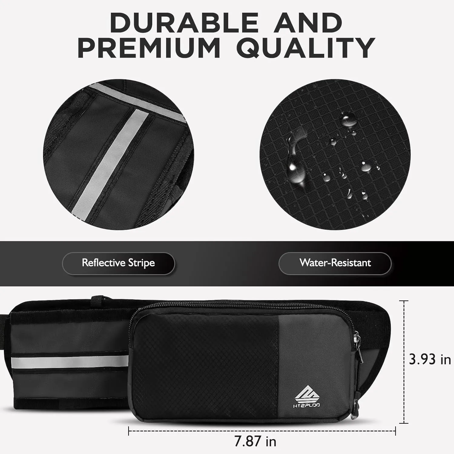 Fanny Pack for Women Men with Water Bottle Holder,Waist Bag for Hiking,Travel,Running,Dog Walking,Workout,Cycling (Black)