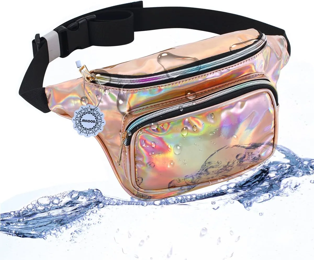 Fanny Pack for Women Party Waist Festival Money Belt Leather Pouch Concert Holographic Wallet Bum Bag Tote