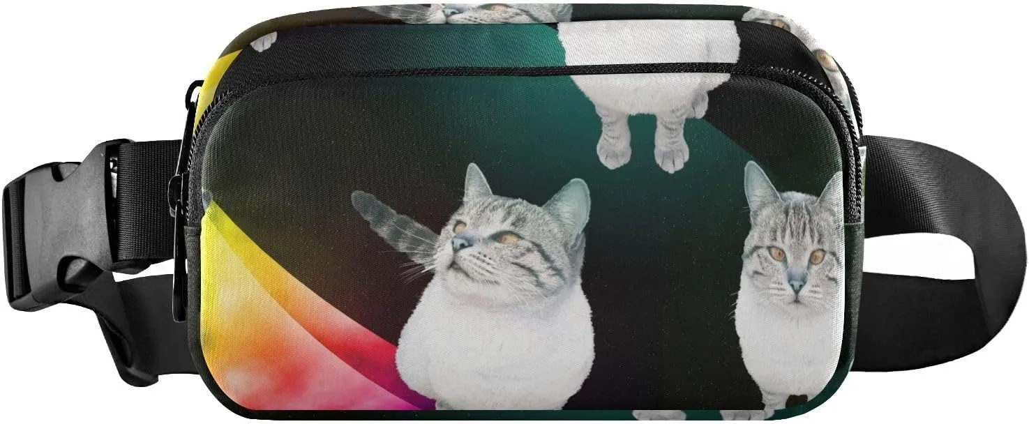 Fanny Pack Waist Bag for Men Women Space Cat Crossbody Fashion Waist Packs Belt Bag with Adjustable Strap for Traveling, Hiking, Jogging, Cycling
