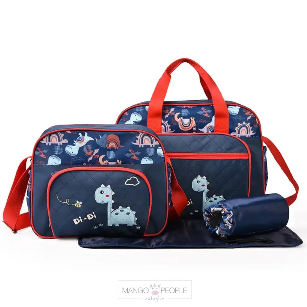 Fashion Cartoon Embroidery Four Piece Multi-functional Bag Set