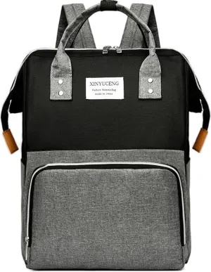 Fashion Diaper Backpack Waterproof Mommy Bag, Large Capacity Diaper Bag Travel Multi-functional Backpack Baby Boy Girl (Black 1)