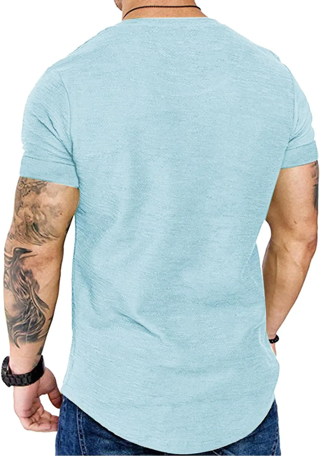 Fashion Mens T Shirt Muscle Gym Workout Athletic Shirt Cotton Tee Shirt Top